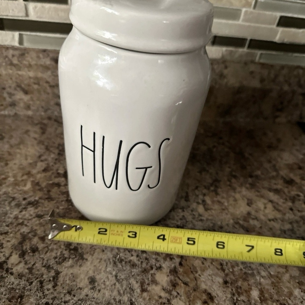 Rae Dunn White Ceramic Jar with 'HUGS' Text - Picture 3 of 7